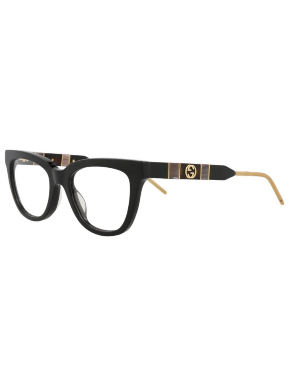 New Gucci Women's Eyeglasses Cat Eye Acetate Frame Black Black Transparent